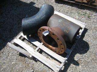 Miscellaneous Parts. Flanged T & 90 Degree Elbow, 12" SCH XS.