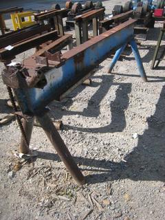 Pipe Stand Saw Horse. Approx 40"x97". c/w Ridgid BC 810 Chaingrip.