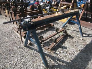 Pipe Stand Saw Horse. Approx 38"x96". c/w Ridgid BC 610 Chaingrip.