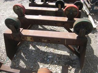 Pair of Roller Stands. (Approx.) 24"x55". w/ 3" Wheels.