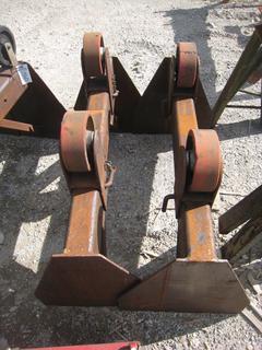 Pair of Roller Stands. (Approx.) 24"x49". w/ 3" Wheels.