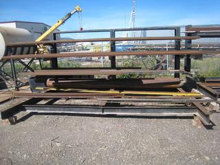 Steel Rack, Contents Included, Quantity of C Channel Angle Iron Pipe Flat Bar. Rack (Approx.) 96"x116"x168". Note:  Buyer Responsible For Dismantling, Lifting & Loading. Items Must Be Removed by September 1, 2020, 4:00 PM.  Items Left Onsite After September 1, 2020 Will Be Considered Abandoned.