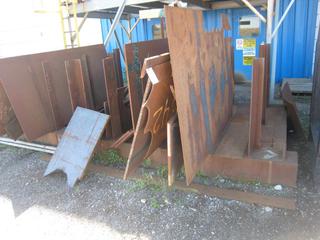 Rack w/ Quantity of Rack & Plate (Approx.) 1/4"-1". Rack (Approx.) 84"x51"x168".Note:  Buyer Responsible For Dismantling, Lifting & Loading. Items Must Be Removed by September 1, 2020, 4:00 PM.  Items Left Onsite After September 1, 2020 Will Be Considered Abandoned.