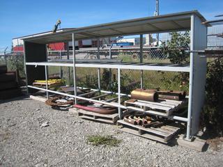 Grey Metal Storage Rack w/ Contents 39"x 86"x 246". Note:  Buyer Responsible For Dismantling, Lifting & Loading. Items Must Be Removed by September 1, 2020, 4:00 PM.  Items Left Onsite After September 1, 2020 Will Be Considered Abandoned.