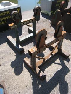 Pair of Custom Roller Stands. (Approx.) 24"x38" w-1" & 3" Rollers,