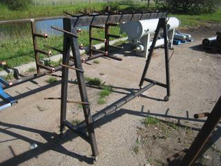 Rolling A-Frame Rack w/ Hooks. 57 x 84 x 24".