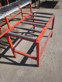 Metal Rack w/ Conveyor Rollers. 32 x 27 x 48".