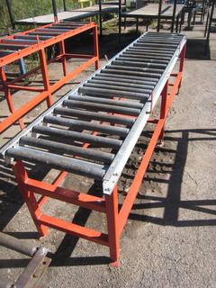 Metal Rack w/ Conveyor Rollers. 36 x 24 x 120".