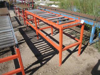 Metal Rack w/ Conveyor Rollers. 40 x 27 x 120".