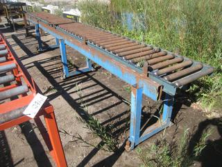 Metal Rack w/ Conveyor Rollers. 33 x 30 x 240".