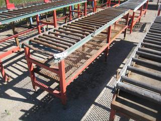 Metal Rack w/ Conveyor Rollers. 34 x 24 x 120".