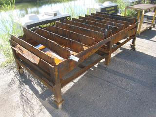 Custom Cutting Table on Rollers/ (Approx.) 33"x49"x102".