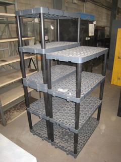 RubberMaid Plastic Shelf. 54 x 36 x 18, 73 x 36 x 18. Note:  Buyer Responsible For Dismantling, Lifting & Loading. Items Must Be Removed by September 1, 2020, 4:00 PM.  Items Left Onsite After September 1, 2020 Will Be Considered Abandoned.