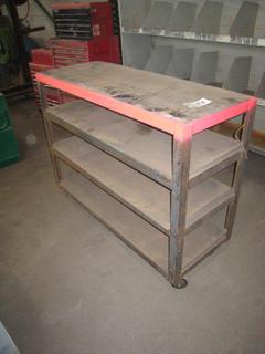 Metal Railing Shelf/Rack. 42 x 52 x 20.