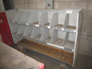 Metal Rolling Shelf/Rack. 59 x 80 x 18.