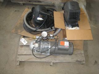 Supplied Air Compressor, (3) Helmets Used & Supplied Air Lines.