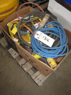 Box of Misc. Electrical Splitters Extension Cord.