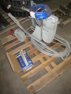 Paint Sprayer w/ Hoses & Box of Miscellaneous Parts.