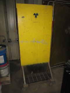 Metal Radiation 3 1/2"x30"x68" Sand Filled Radiation Shield On Wheels