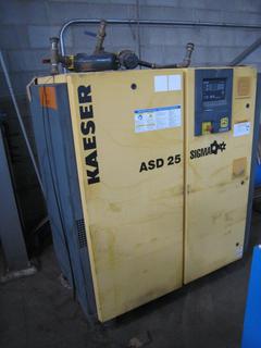 Kaeser ASD 25 Air Compressor.Note: Disconnected,  Buyer Responsible For Dismantling, Lifting & Loading. Items Must Be Removed by September 1, 2020, 4:00 PM.  Items Left Onsite After September 1, 2020 Will Be Considered Abandoned.