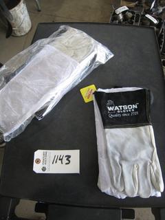 Lot of Watson Unlined Work Gloves Black/White.