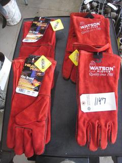 Lot of Watson Gauntlet Style Welding Gloves Heat Wave Size 05.