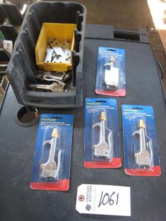 Tru Flate Safety Blow Guns. (4) Unused, (3) Used. w/ Assorted Die Grinder Wrenches.