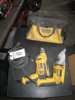 DeWalt Electric Shear & Drill w/ Bag.