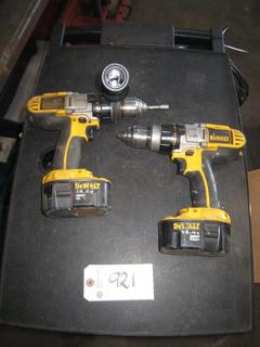 (2) DeWalt Cordless Drills.