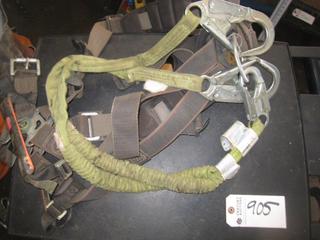 (2) Miller Harnesses. Y Style, 2 Hook Lanyard, Carabiner. Miller Python Harness, Single Hook Lanyard.