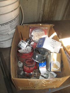 Box of Assorted Size Hole Cutters. 7/8", 3 1/8", 2 1/2", 1 3/8, etc.