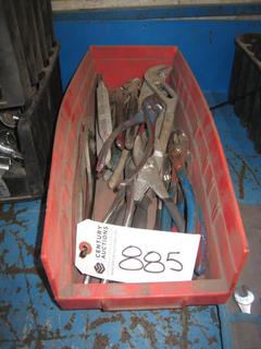 Bin of Channel Lock Pliers.