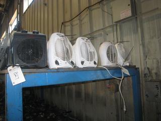 (5) Small Sunbeam Space Heaters. 6" Diameter Output.