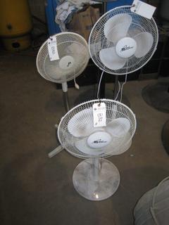 (3) Pedestal Fans. 10" - 12" & 14".