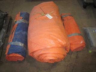 (3) Tarps Insulated & Trailer (Orange & Blue).