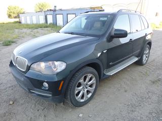 2008 BMW X5 4.8i AWD SUV c/w V8 Gas, Auto, A/C, Showing 144,402 Kms. S/N SUXFE83578LZ36806. Starts rough, idles OK. Needs boost to start