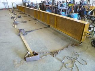 Spreader Bar 10"x 30"x 40' w/ Wood Brace, Hooks, and Chains. Note:  Buyer Responsible For any Dismantling, Lifting & Loading.