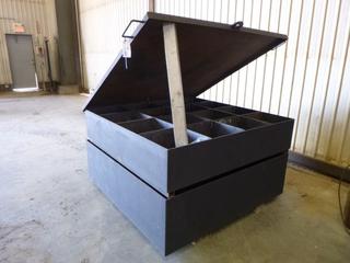 Custom Metal Container 39"x 62"x 62" w/ Contents. Buyer Responsible for Removal. 