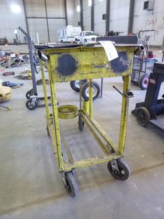 Metal Cart on Castors w/ Contents 25"x 43"x 43". 