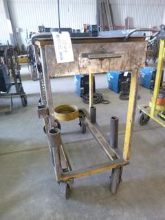 Metal Cart on Castors w/ Contents 25"x 43"x 43". 