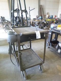 Metal Cart on Castors w/ Contents. 