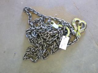 18' 2 Leg Chain Sling, 3/8" Grade 100. 