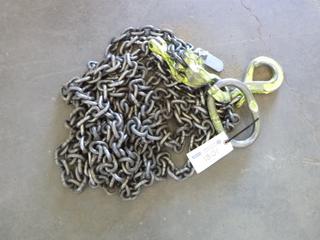 18' 2 Leg Chain Sling, 3/8" Grade 100. 