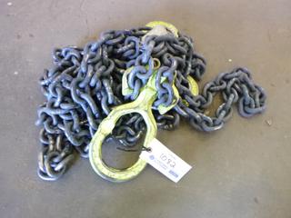 18' 2 Leg Chain Sling, 3/8" Grade 100. 