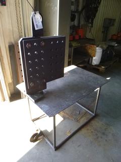 Custom Metal Bench on Castors 25"x 37"x 52".  