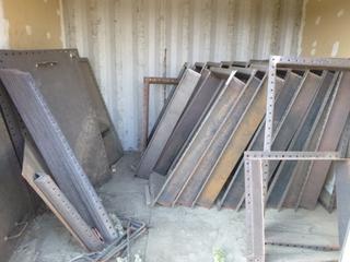 Contents of Seacan. Scrap Steel Frames, Covers, and Pins. 