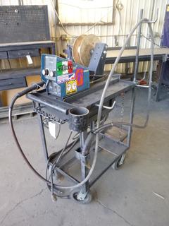 Miller Welding Cart w/ Wire Feeder and Accessories. 