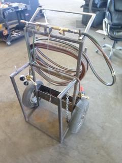 Victor Dual Gas Cylinder Cart w/ Accessories and Hose 20"x 27"x 46". 