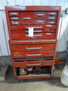 Tool Chest on Castors w/ Contents 18"x 27"x 51". 