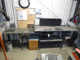 Metal Work Bench, Drawer Chest, Bar Steels, and Magnet Board. 